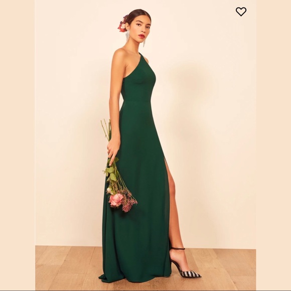 Reformation Evelyn Dress in Emerald - Picture 4 of 6